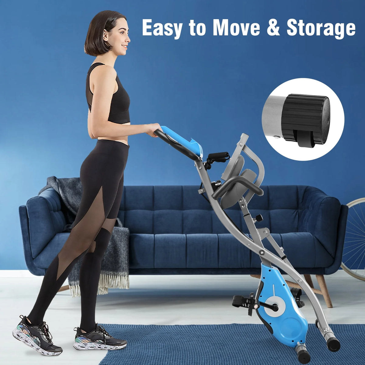 White Magnetic Folding Exercise Bike K6294