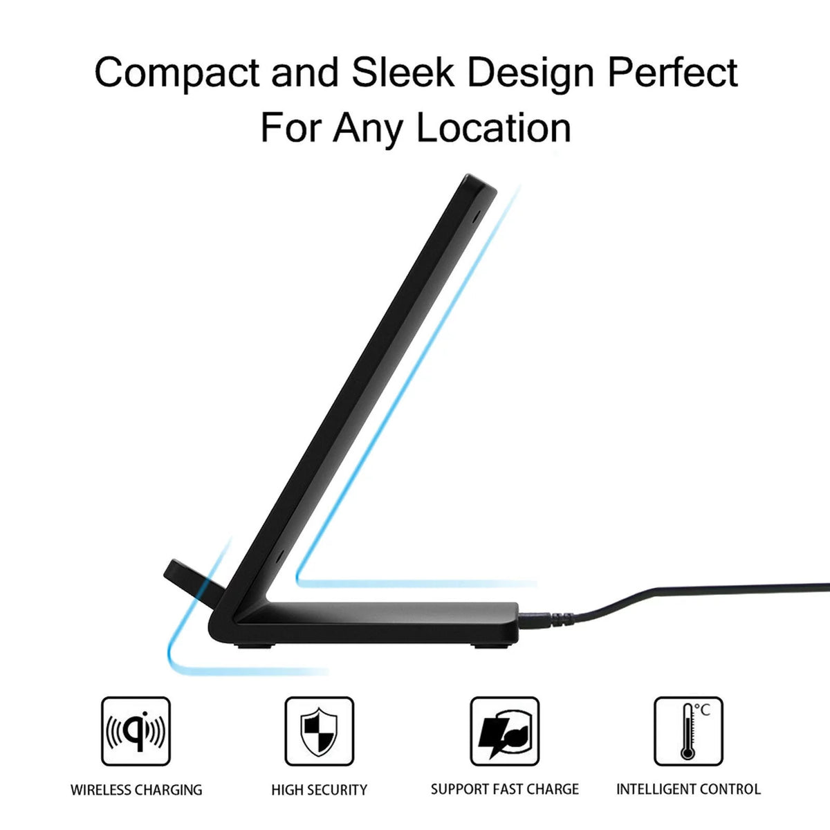 10W Fast Wireless Charger Stand Detachable 2-Coils Charging Pad B42311