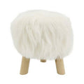Beige Faux Fur Accent Stool N975029