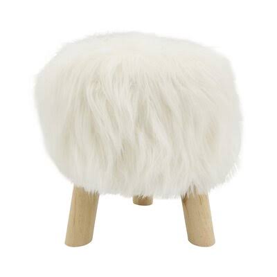 Beige Faux Fur Accent Stool N975029
