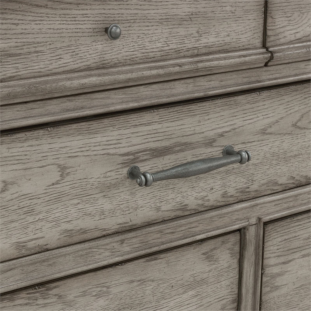10 Drawer Wood Dresser + Mirror in Gray V905