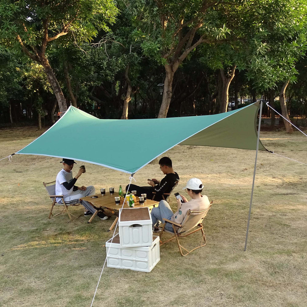 Waterproof Camping Tarp with Poles T5095