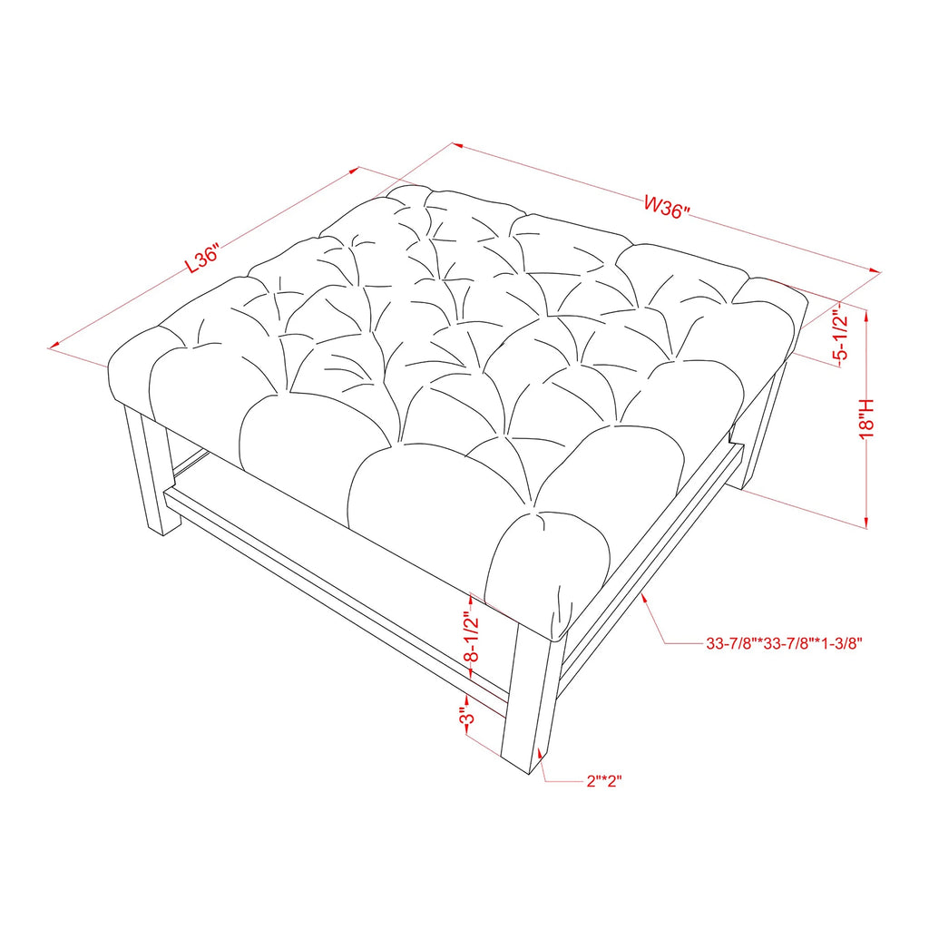 Light Gray Coffee Ottoman D11254