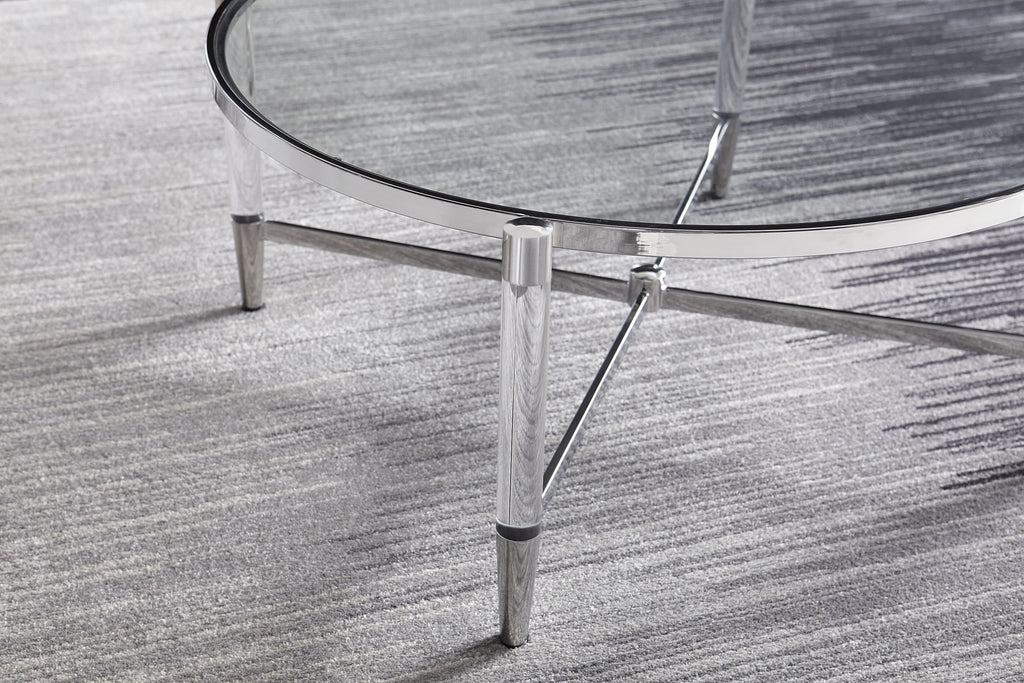 Round Glass Top Coffee Table W77494