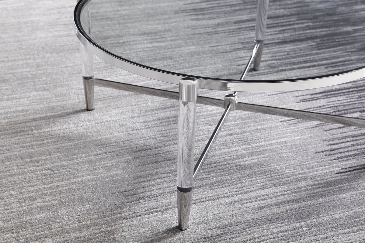Round Glass Top Coffee Table W77494