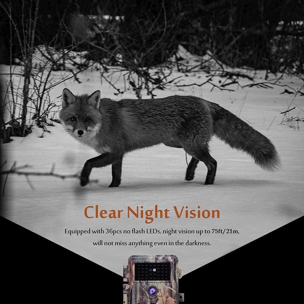 2-Pack 24MP Full HD 1296P Night Vision Motion Activated Waterproof Deer Cameras Q61496