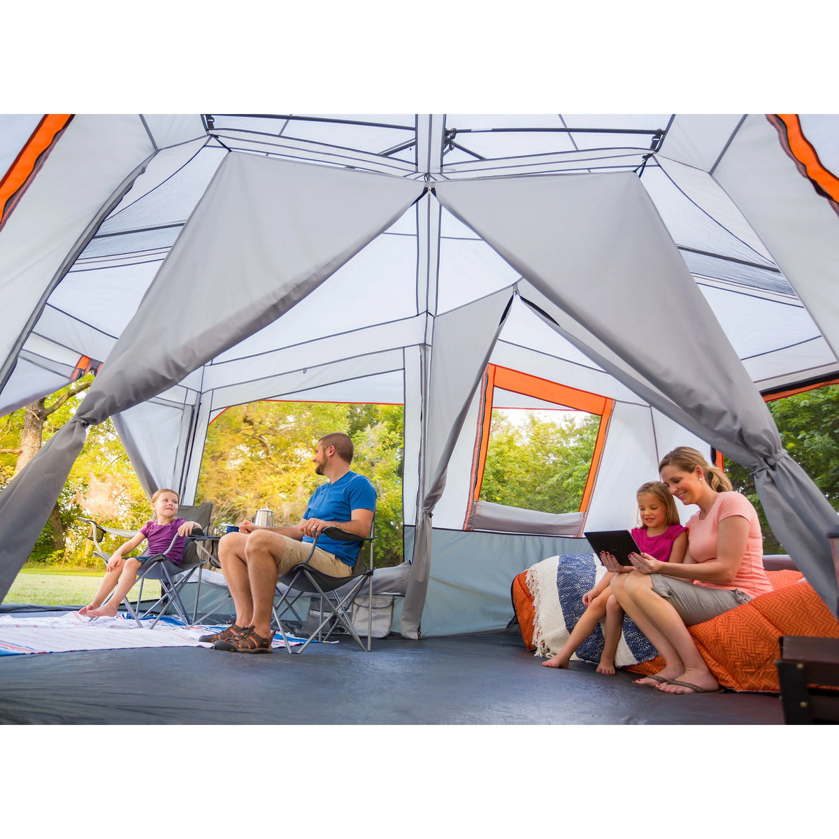 20' x 18' 12-Person 3-Room Instant Cabin Tent with Screen Room P4583