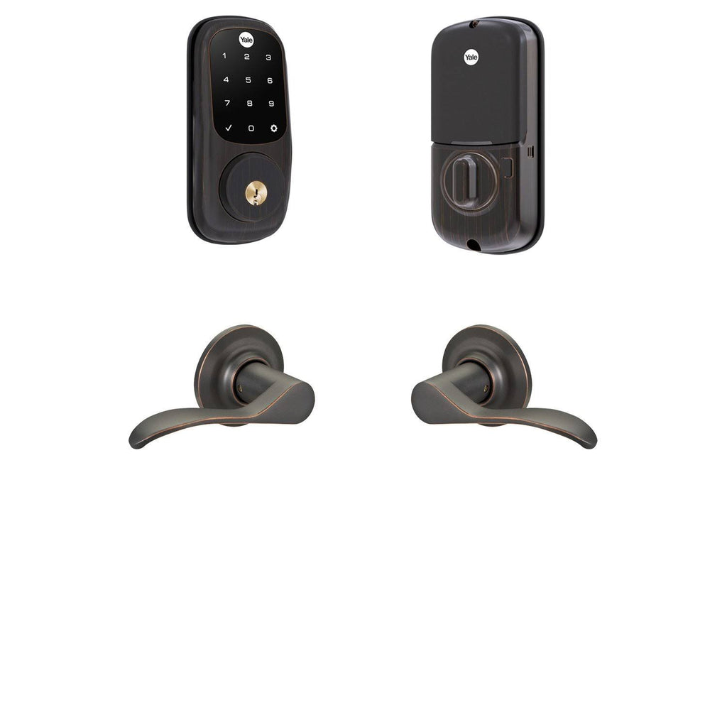 Connected by August Assure Lock Touchscreen Deadbolt with Passage Norwood Levers X782