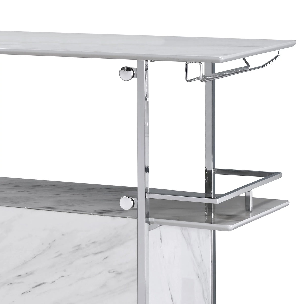 White and Chrome Bar Table K48433