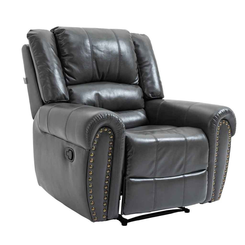Grey Microfiber Manual Standard Recliner L8831