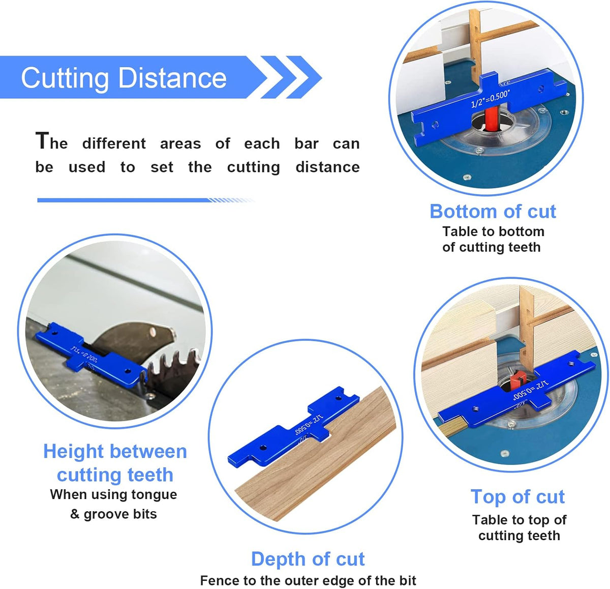 Router Table Setup Blocks Woodworking Accessories Set of 7 B536