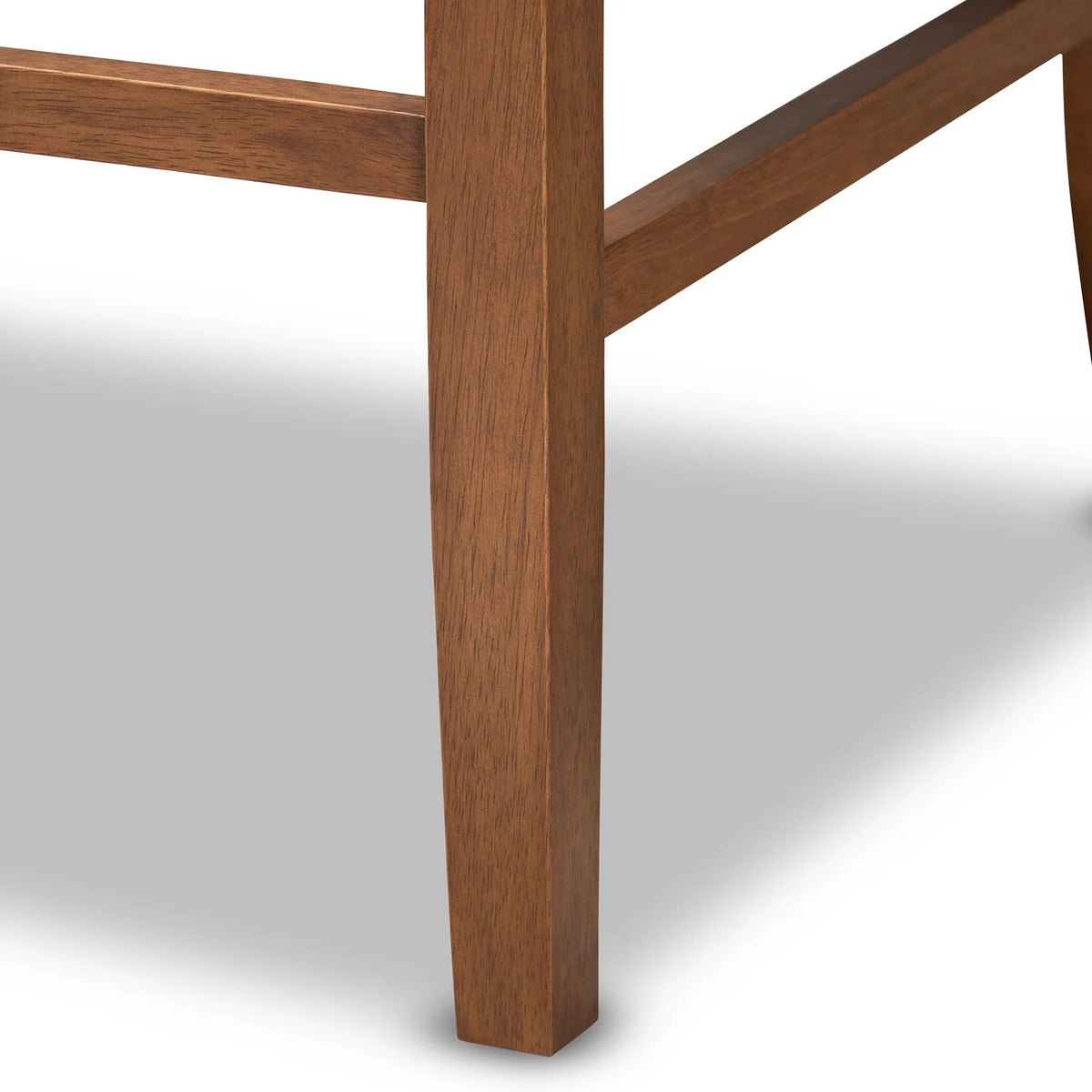 Grey Fabric Upholstered Walnut Finished Wood Button Tufted Bar Stool Bench F4230