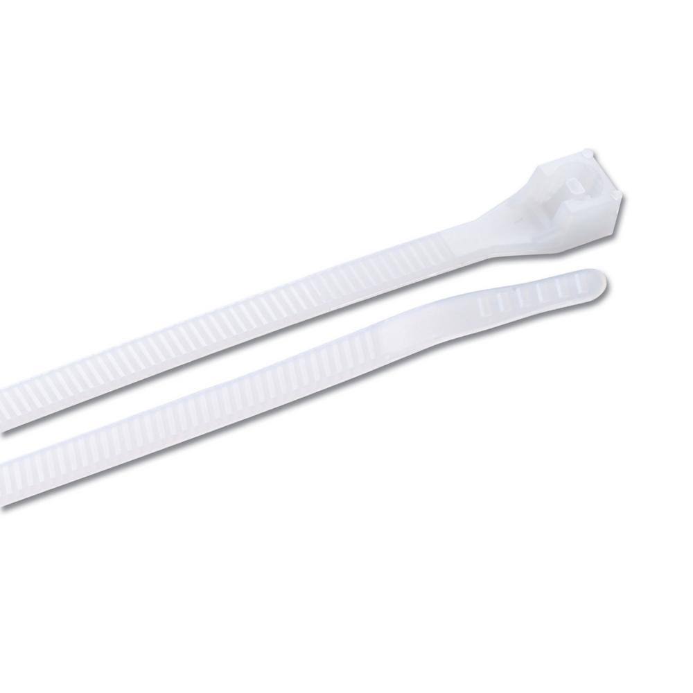 White Nylon Cable Ties, 11-In., 100-Pk. W44895