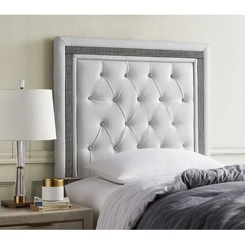 Glacier Gray Headboard with Black Crystal Border W663278