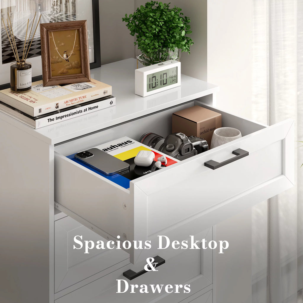 White 6 Drawer Tall Dresser J75440