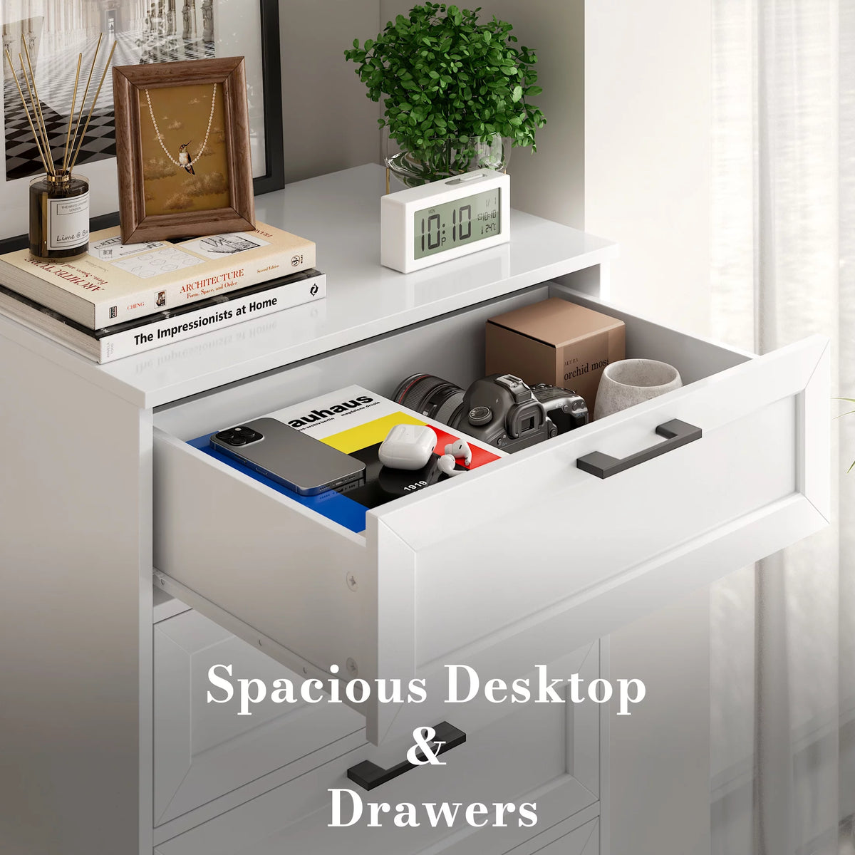 White 6 Drawer Tall Dresser J75440