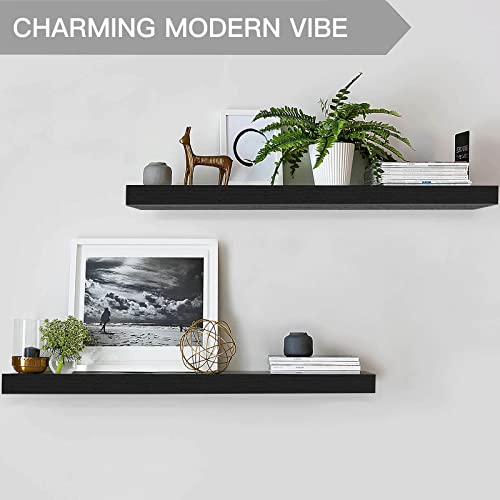 Floating Shelves for Wall, 16 x 7 inch Set of 2, Rustic Brown W166