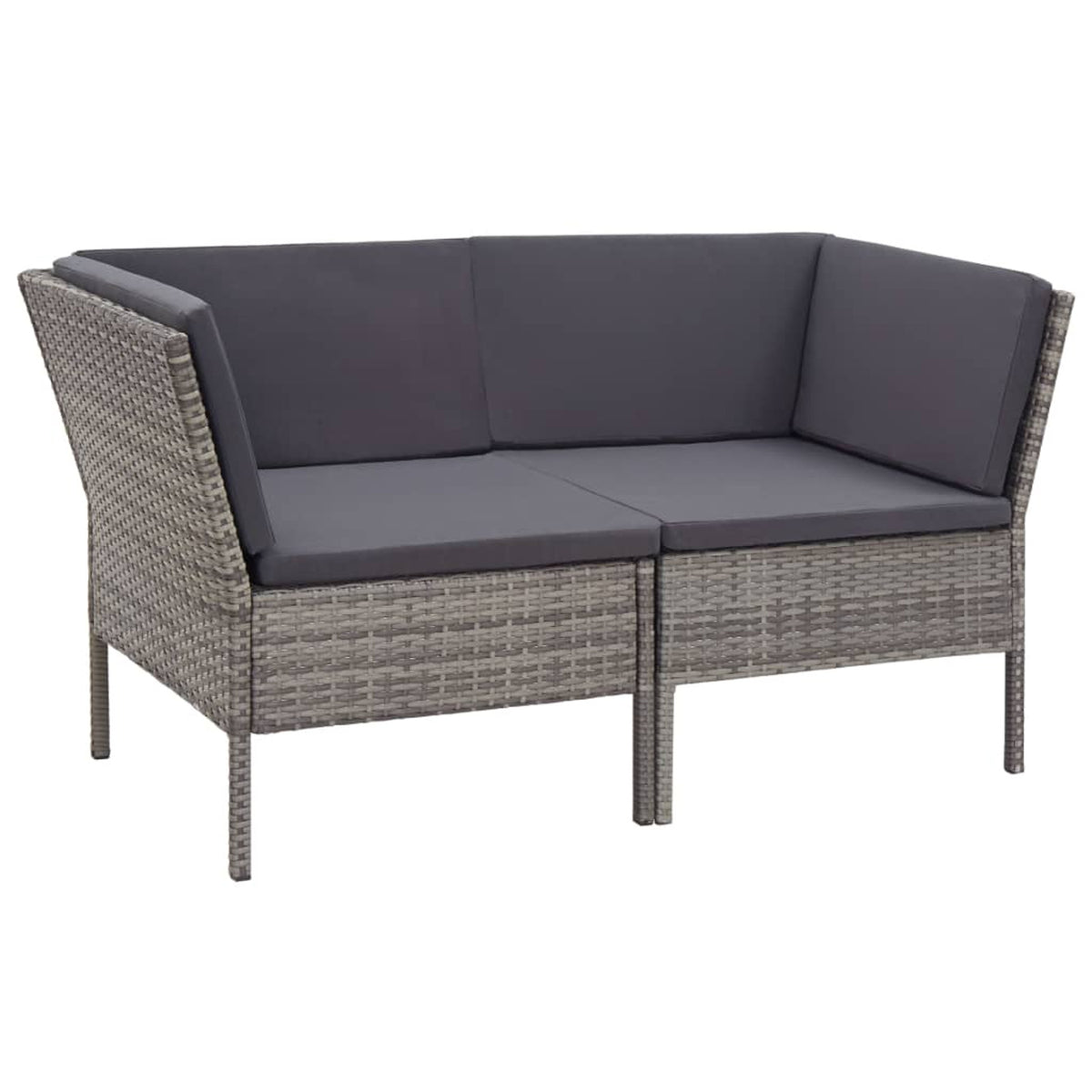 6 Piece Gray Poly Rattan Outdoor Sectional Set with Side Table O500