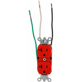 20A 125V Duplex Receptacle Grounding Red Pkg Qty 10 I722134