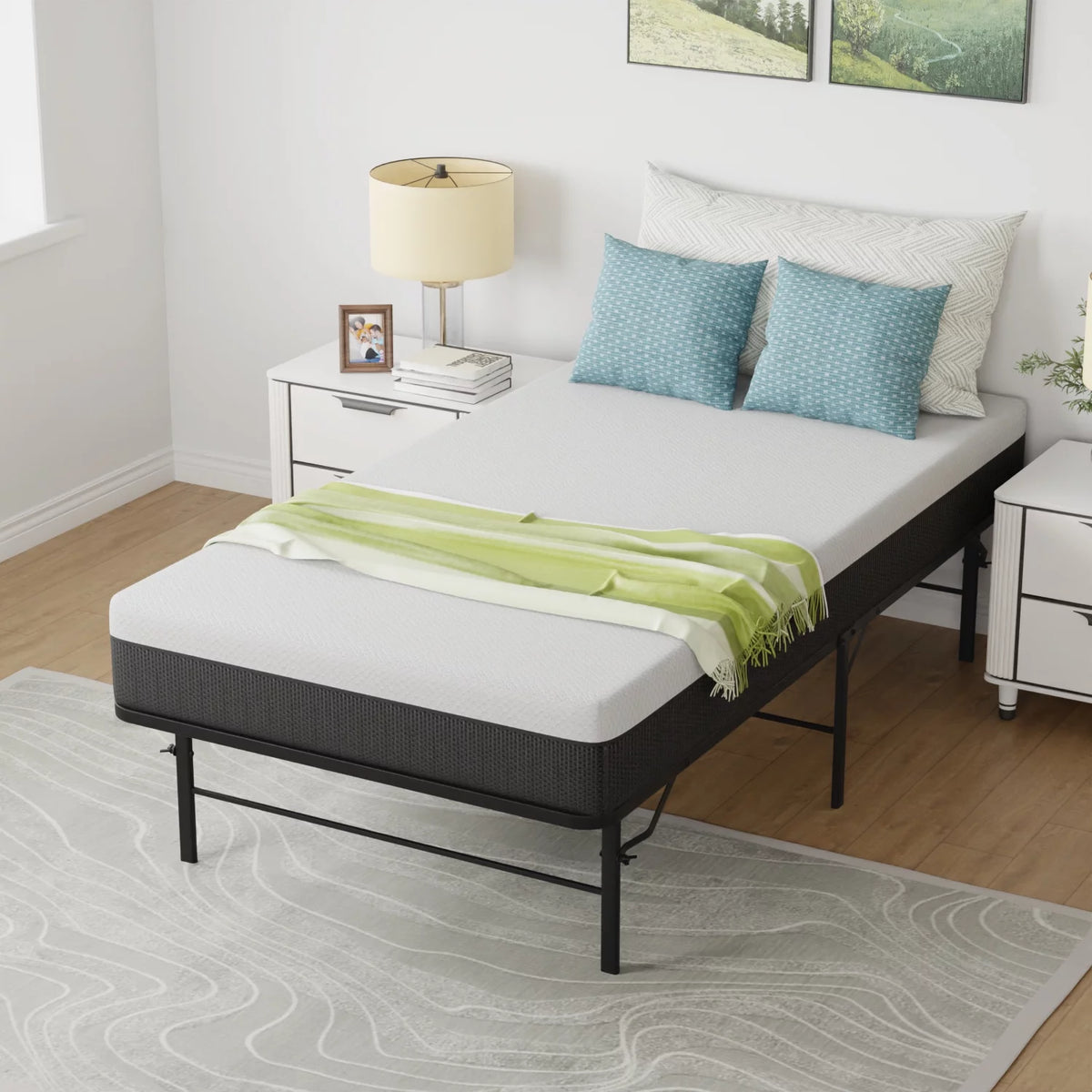 Twin Size 14 Inch Metal Platform Bed Frame B643720