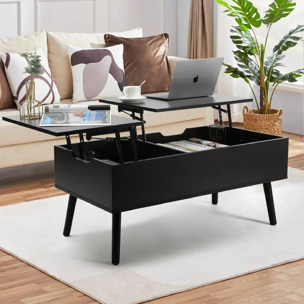 Black Lift Top Coffee Table with Storage D60731