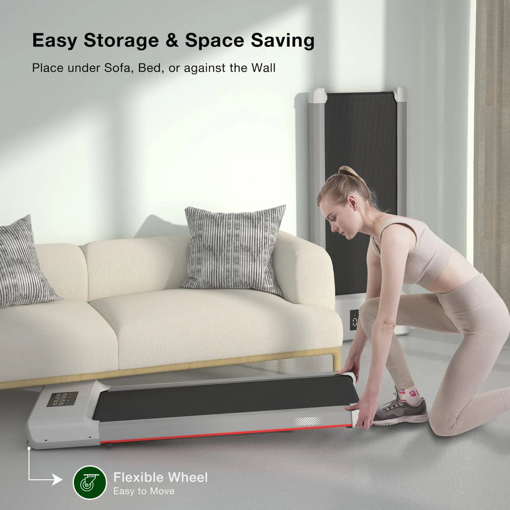 White Portable Under Desk Treadmill D463