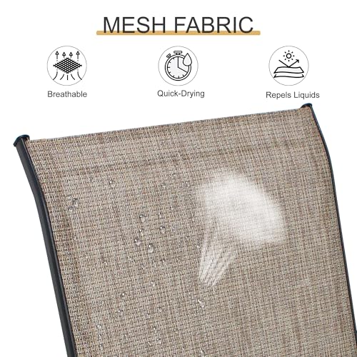 Patio Dining Chairs Set of 4 Stackable Textilene Fabric Rustproof Metal Frame B875419