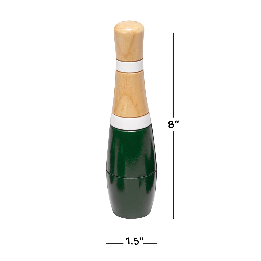 Lawn Bowling Game Set with 10 Wooden Pins, 2 Balls, and Mesh Bag V68607