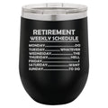 12 oz Double Wall Vacuum Insulated Stainless Steel Stemless Wine Tumbler (Black) W157