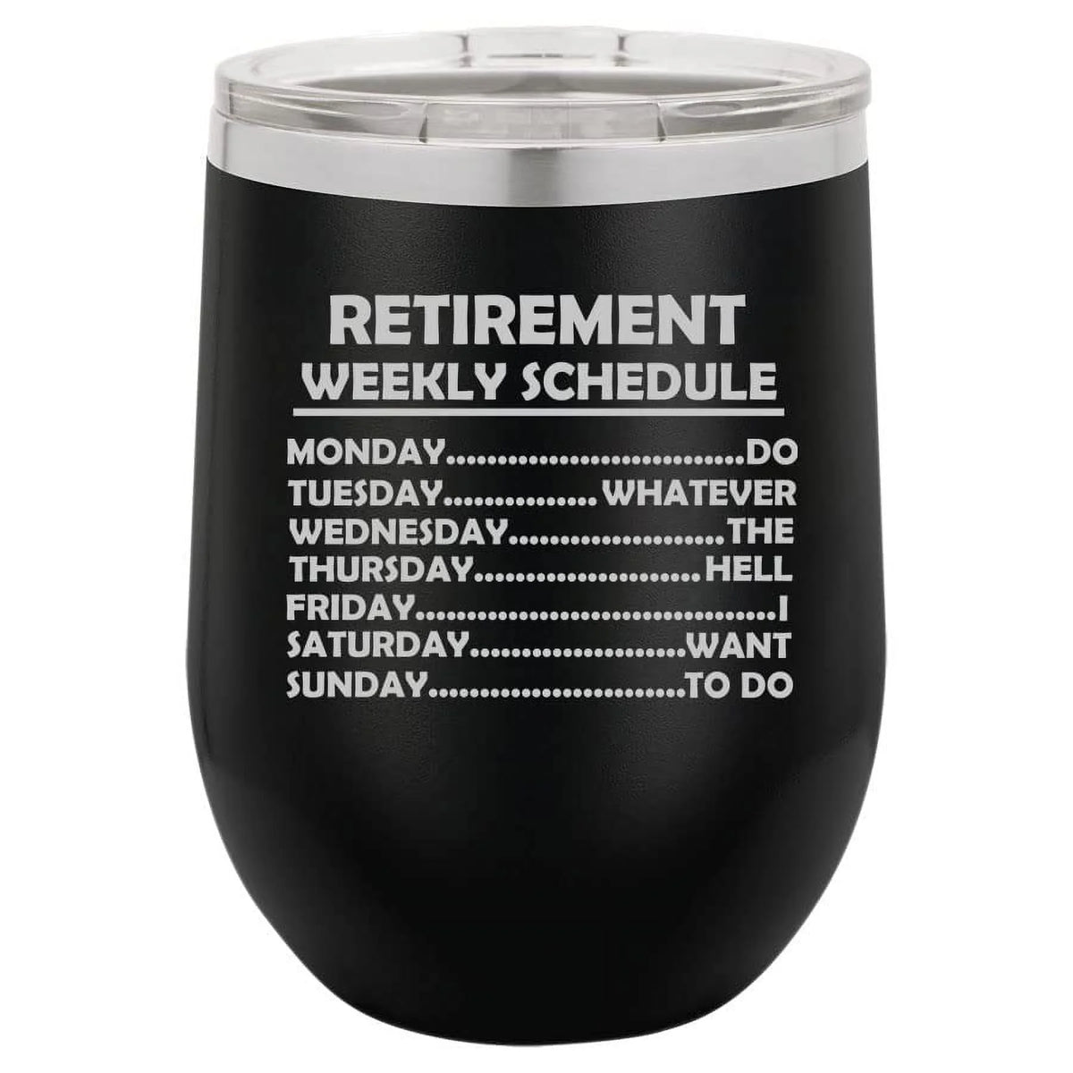 12 oz Double Wall Vacuum Insulated Stainless Steel Stemless Wine Tumbler (Black) W157