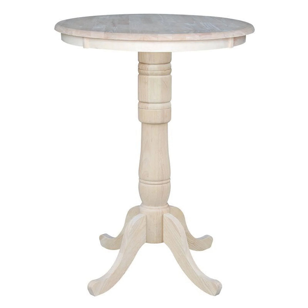 Natural Wood Round Top Bar Table S16211