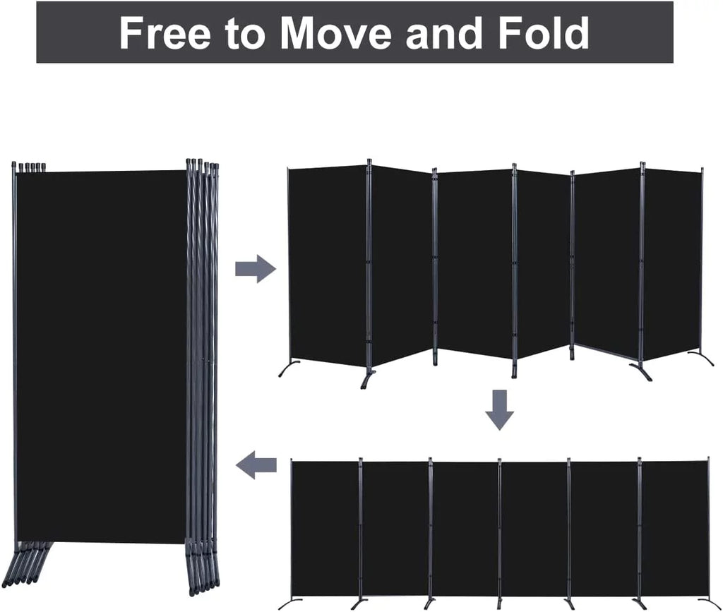 Black 6-Panel Folding Room Divider E4878
