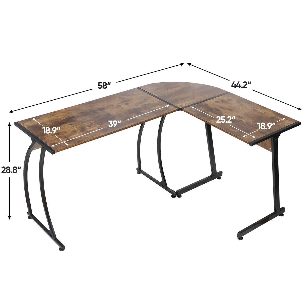 Brown L-Shaped Computer Desk X611