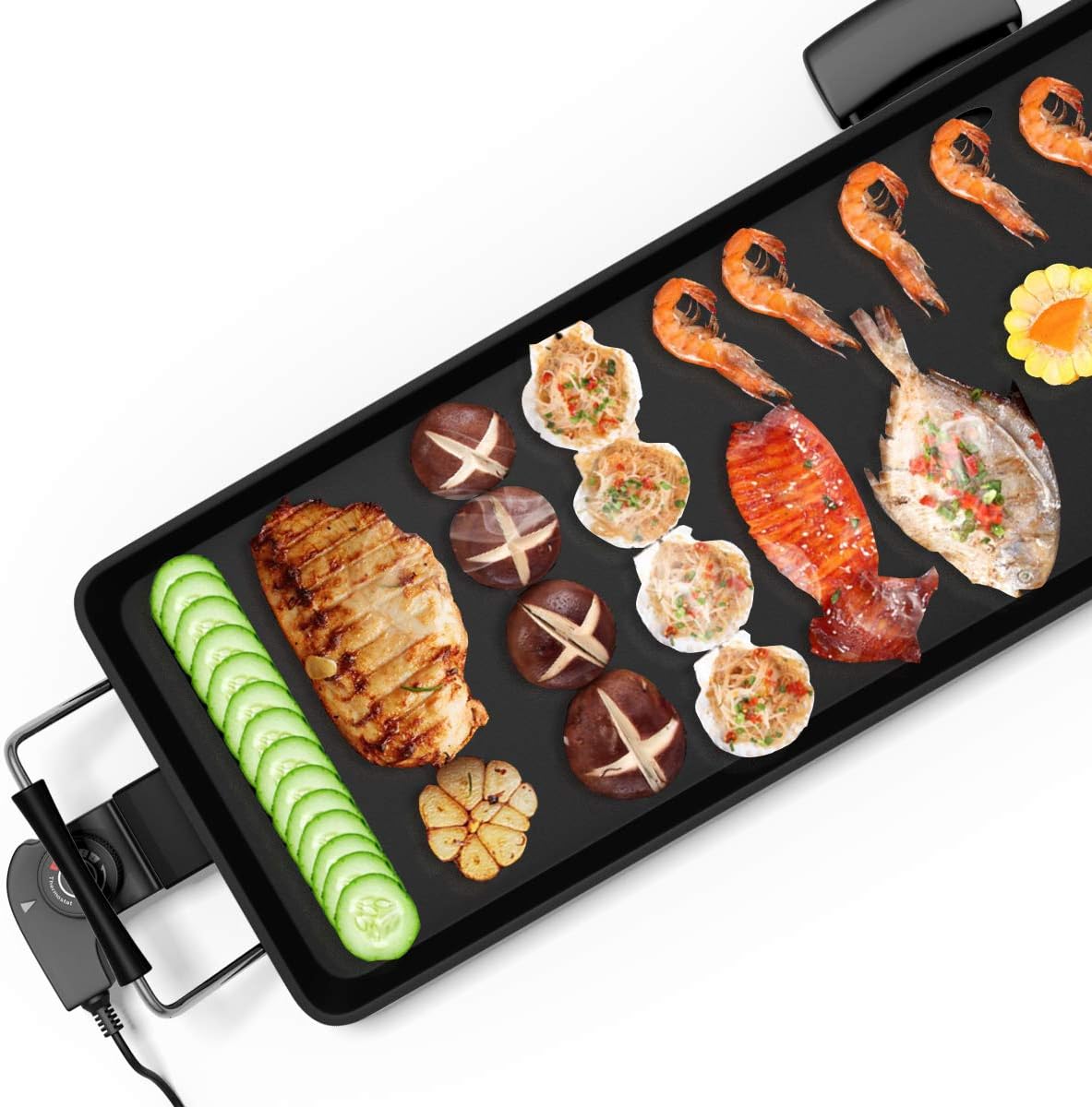 35 Electric Teppanyaki Table Top Grill Griddle, Nonstick Extra Large Griddle Z157144