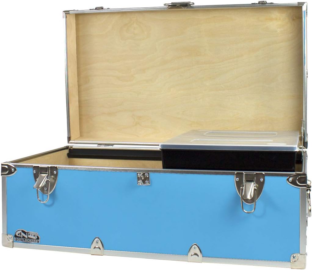 Navy Footlocker Storage Chest with Organizer Tray Z619869