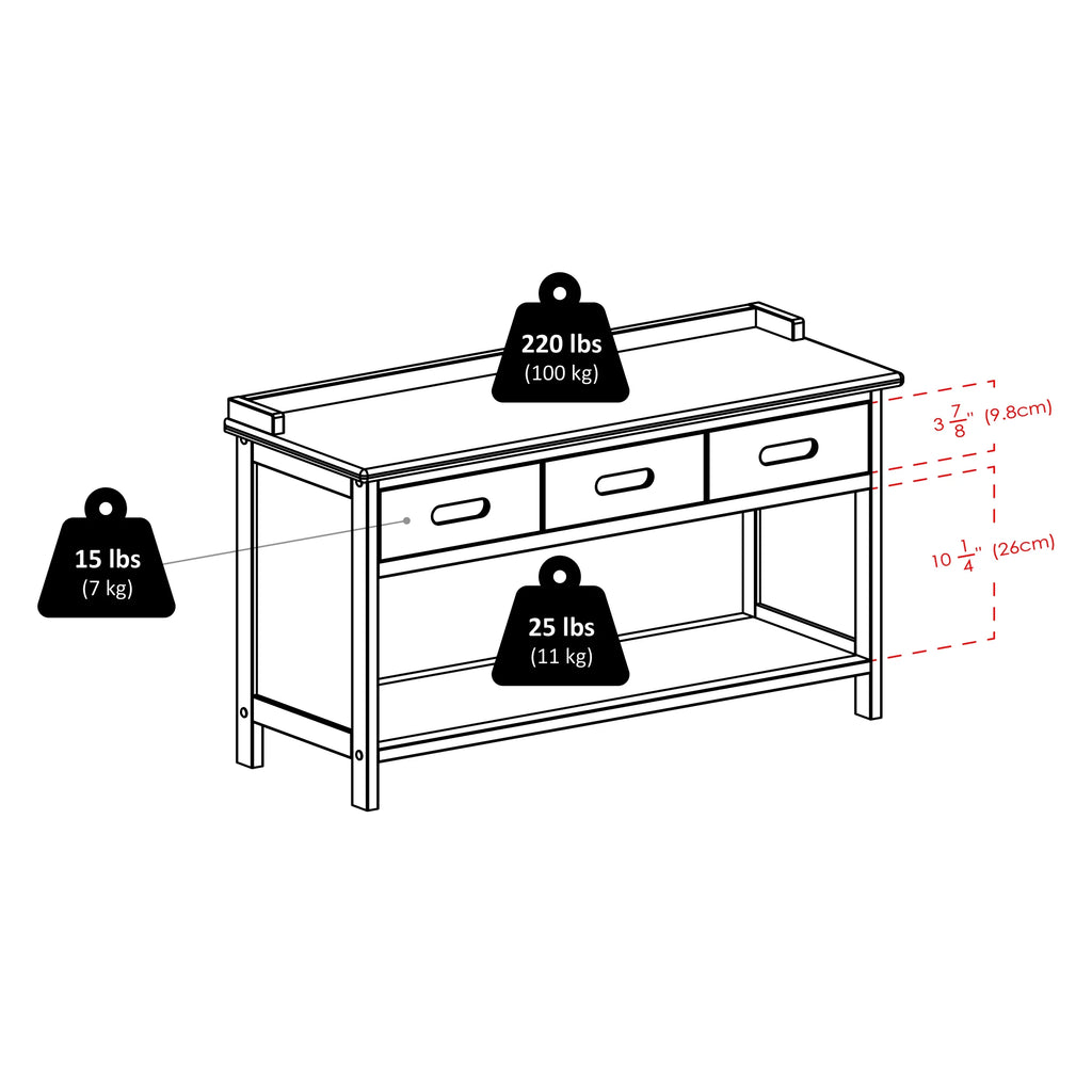 4-Pc Storage Bench with 3 Foldable Woven Baskets V484