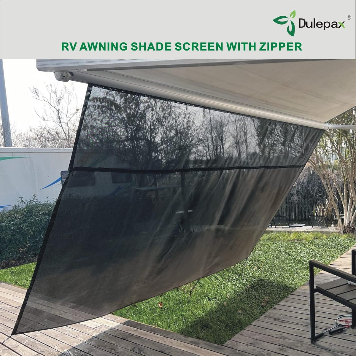 RV Awning Shade Screen with Zipper 8'X16'3'' R829