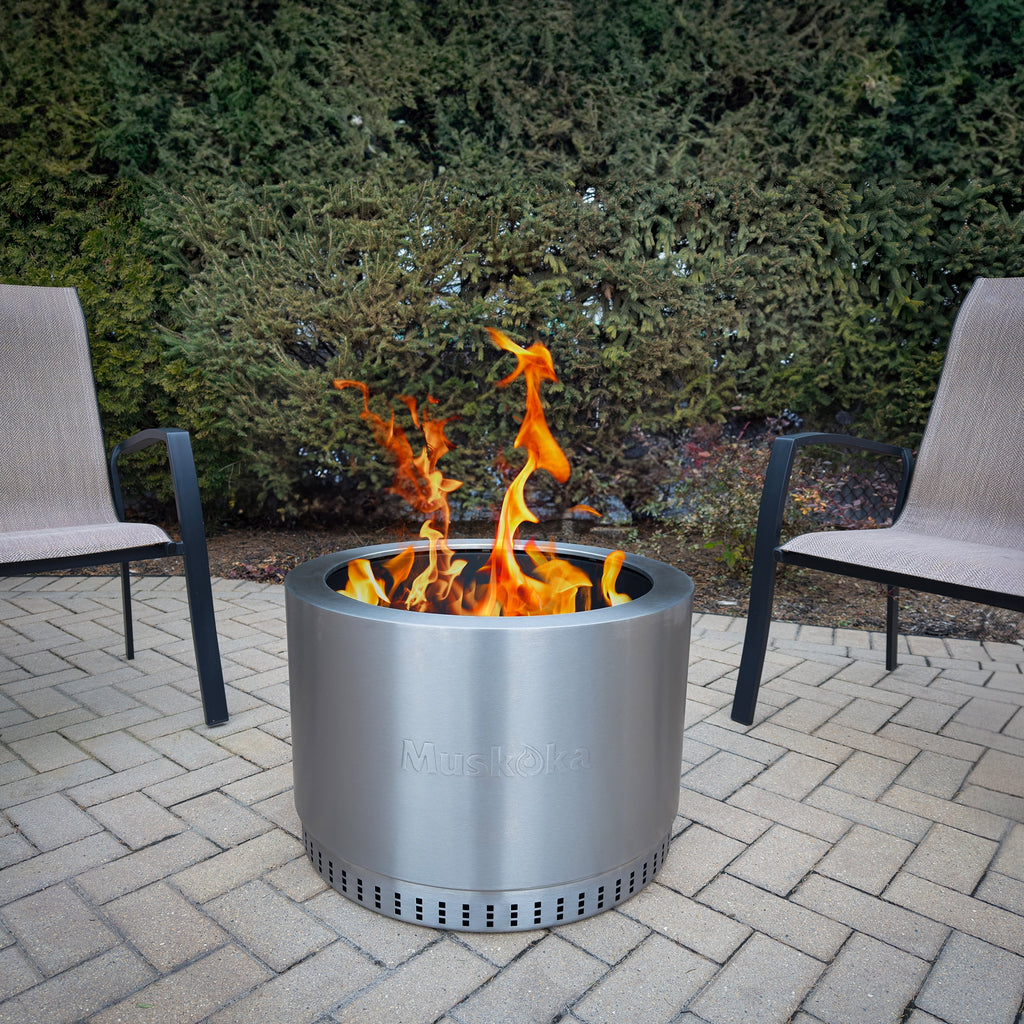 25 Stainless Steel Smokeless Wood Burning Fire Pit with Cover B7924