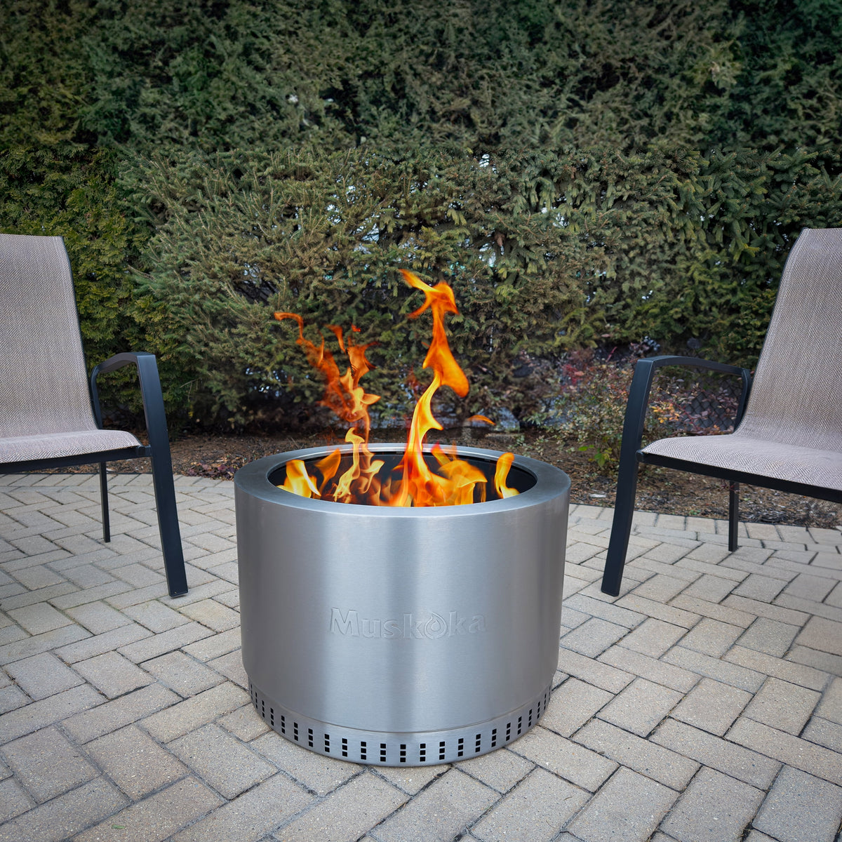 25 Stainless Steel Smokeless Wood Burning Fire Pit with Cover B7924
