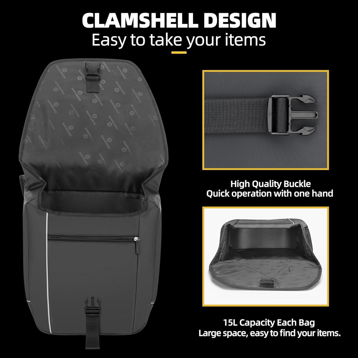 30L Waterproof Bike Pannier Bag with Rain Cover L90368