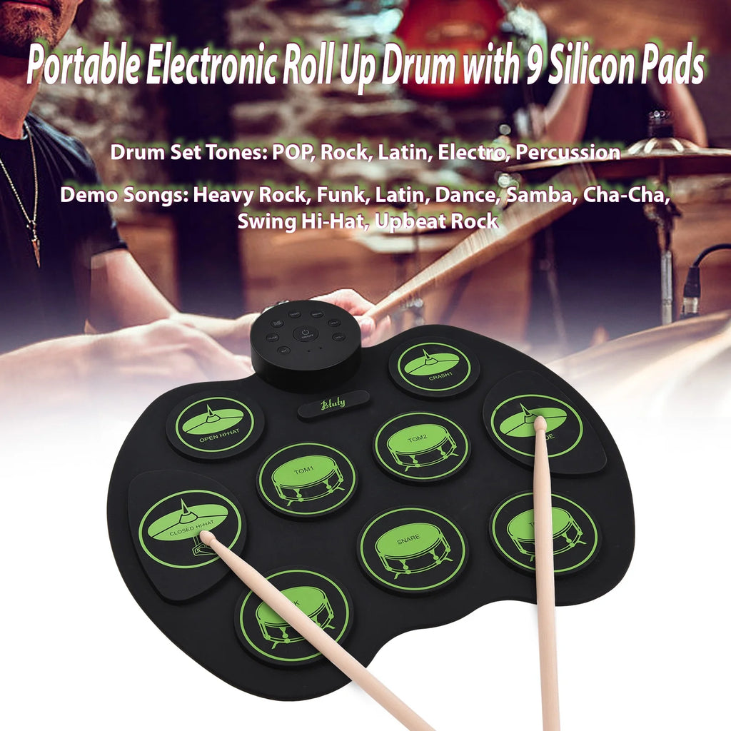 Sensitive Electronic Drum Set 9 Drum Pads 2 Foot Pedals V223511