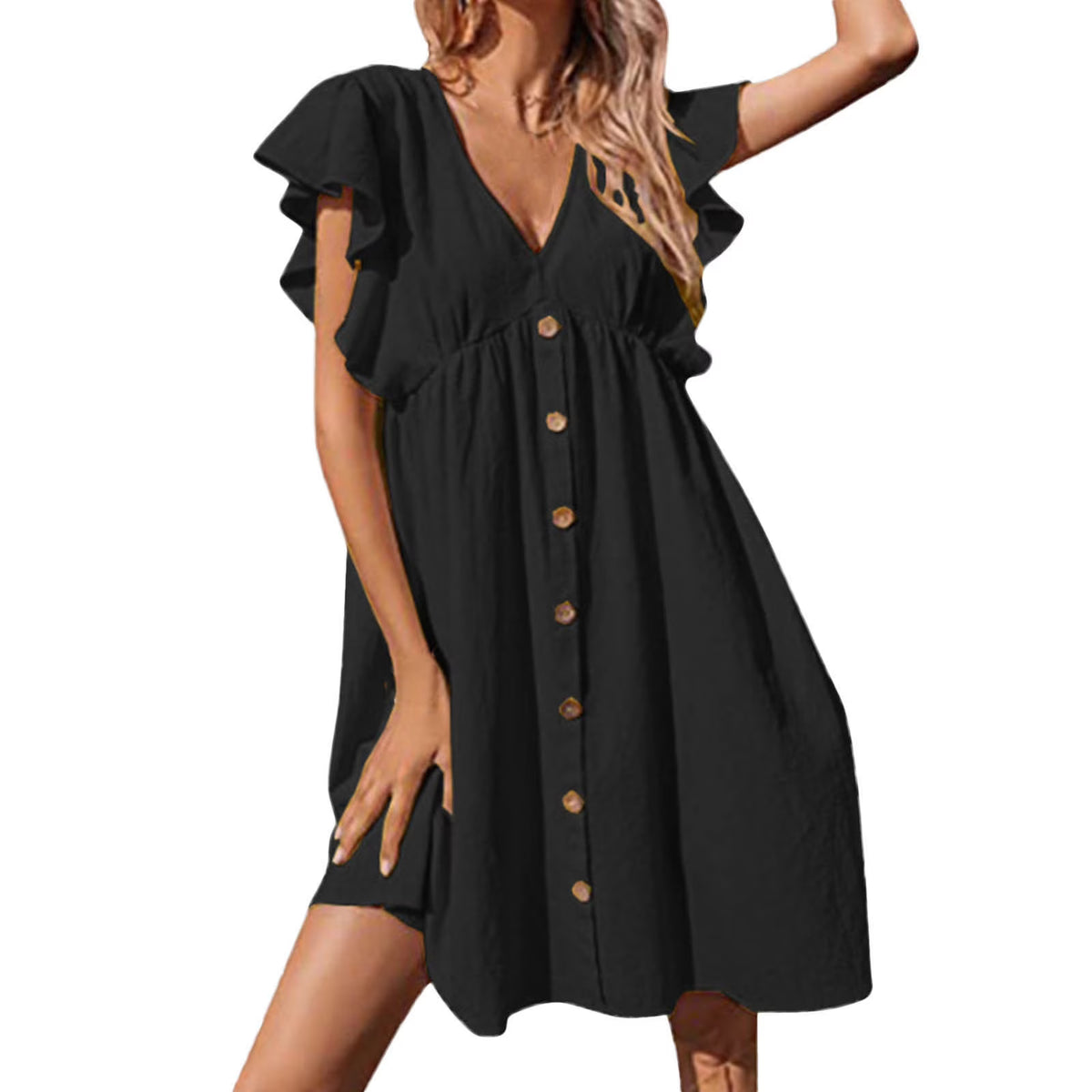 Cotton Midi Button Down Dress E19292