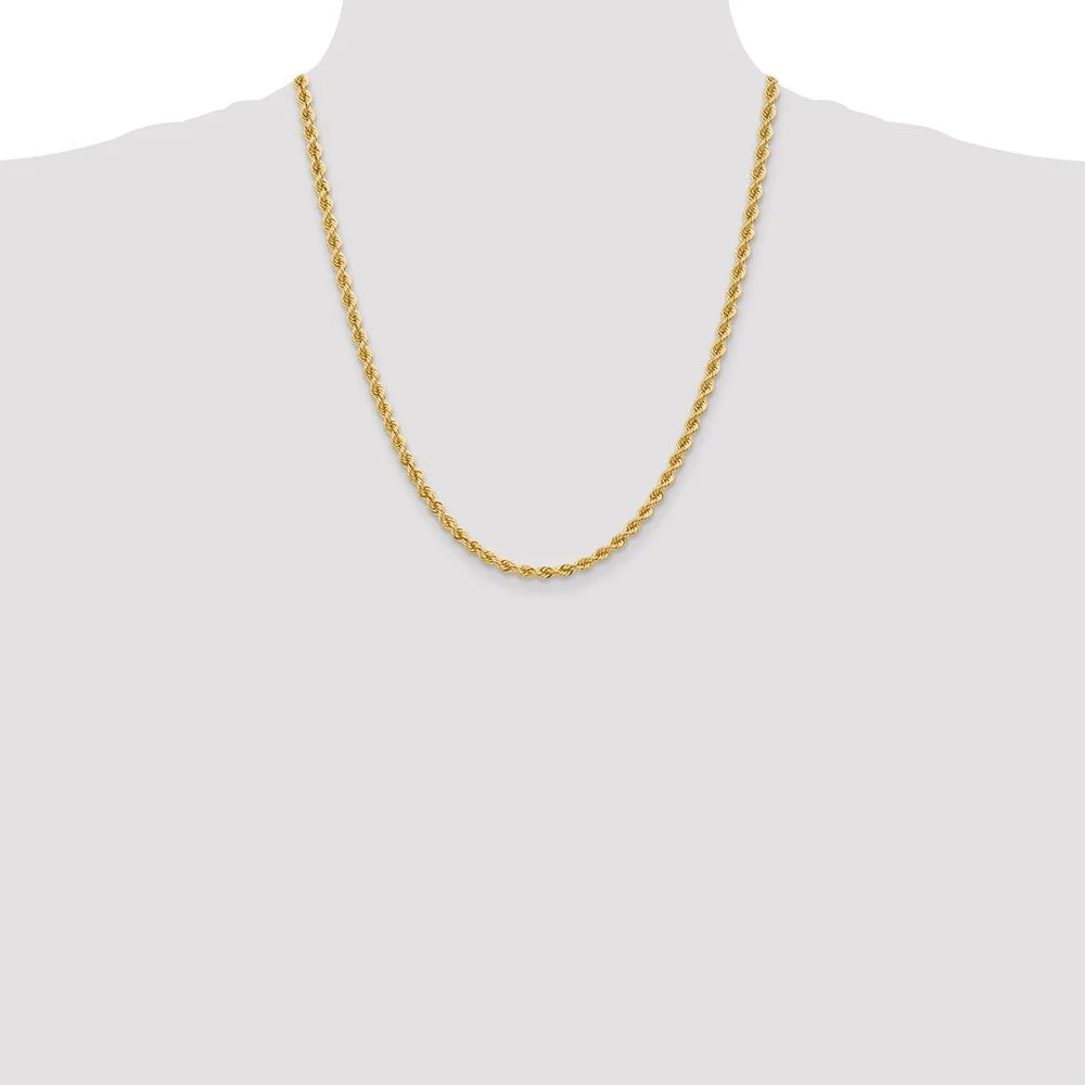 14kt Yellow Gold 22 inch Rope Chain with Lobster Clasp X162514