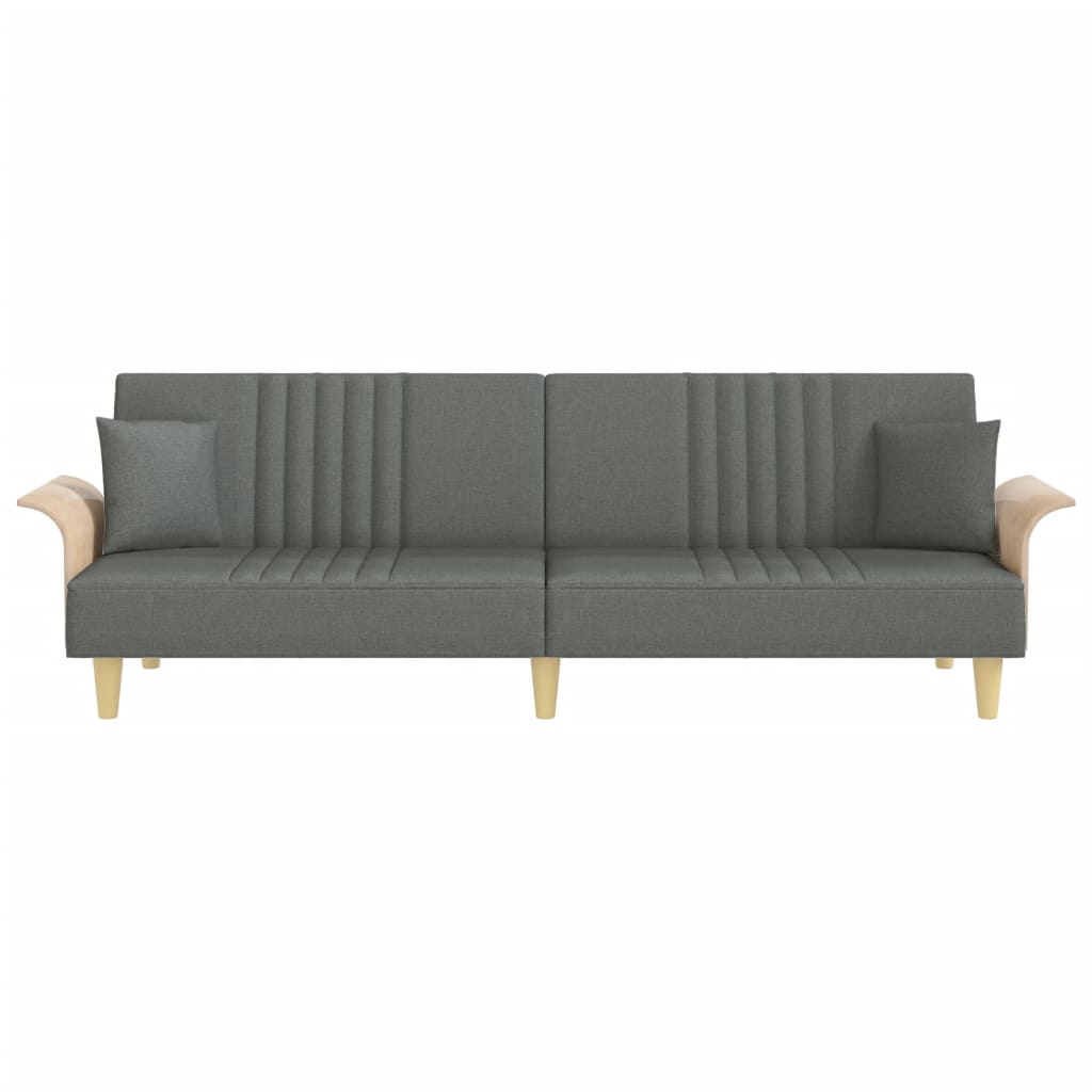 Dark Gray Fabric Sofa Bed with Armrests K309