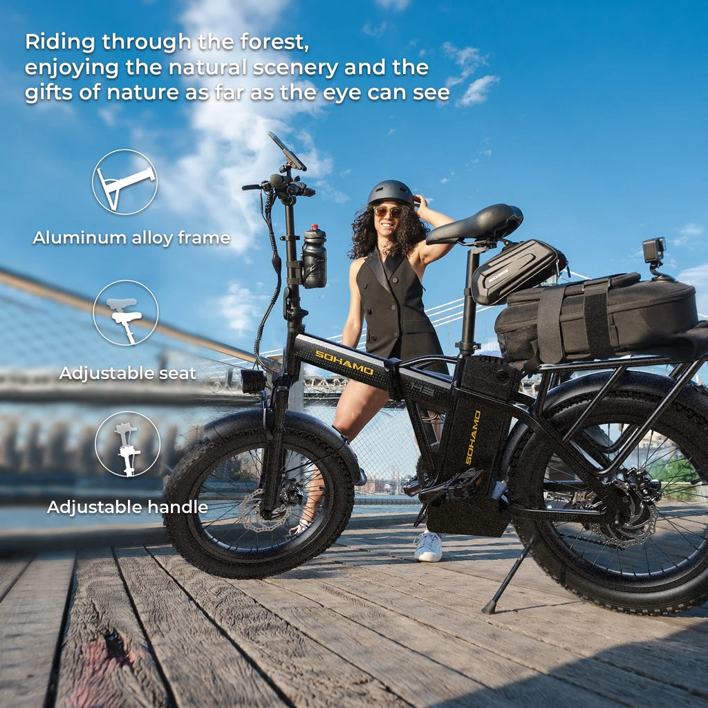 20 Fat Tire Folding Electric Bike 750W 48V 15Ah D6682