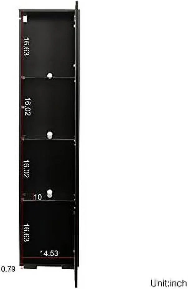 4-Tier Wooden Bookshelf Bookcase with Adjustable Shelves and LED Light H68143