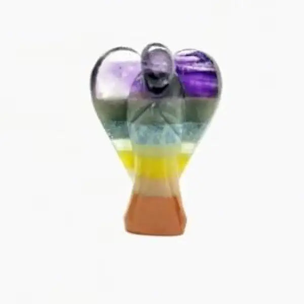 Crystal Gemstone Hand Carved Chakra Angel S1157