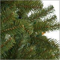 7.5-Foot Pre-Lit Hinged Green Fir Tree C1758