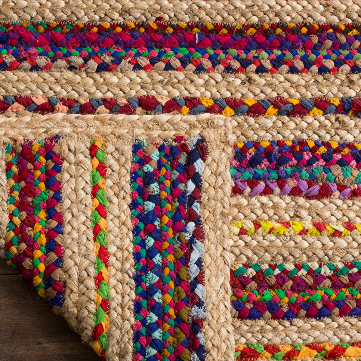 Colorful Braided Area Rug 2'3" x 8' E5970