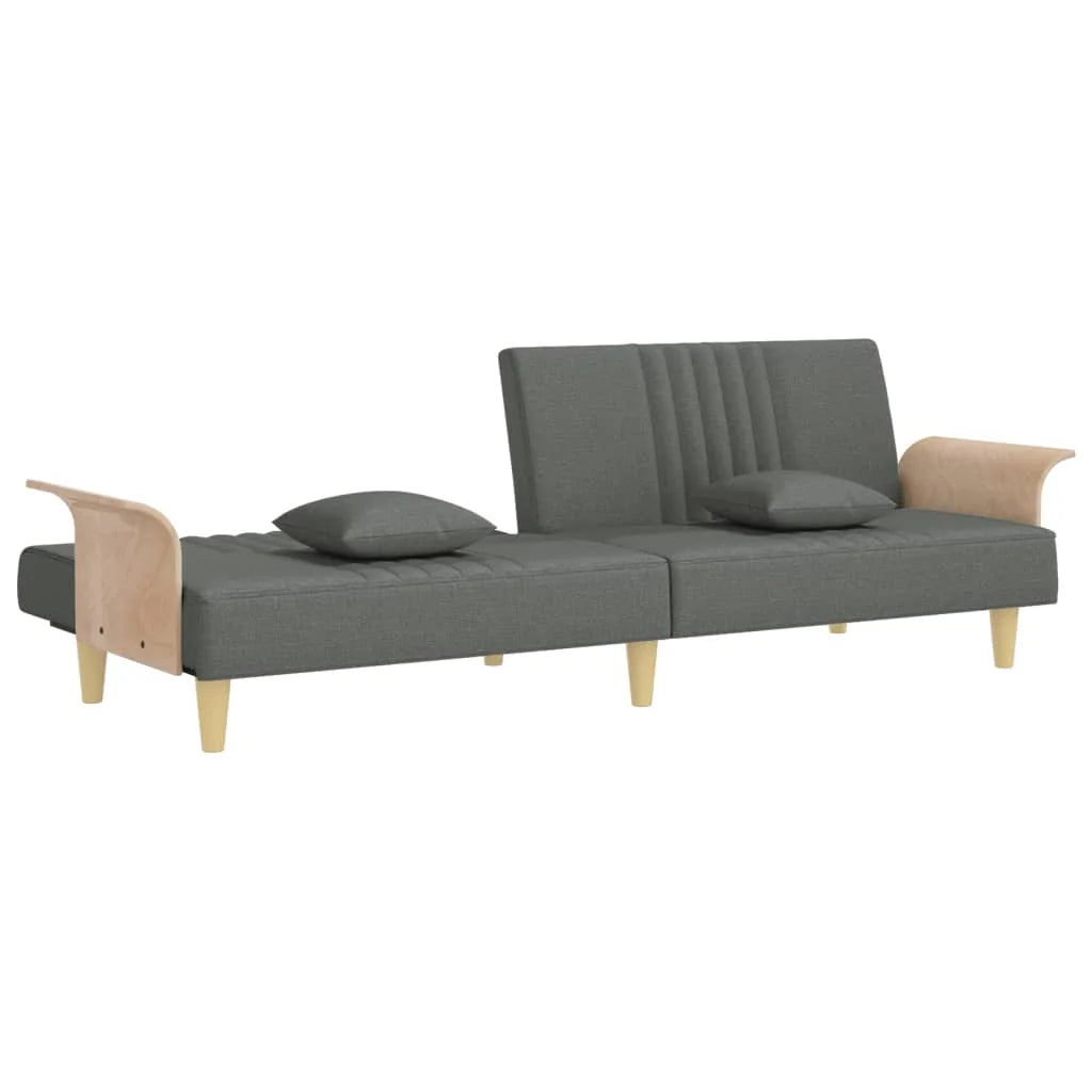 Dark Gray Fabric Sofa Bed with Armrests K309
